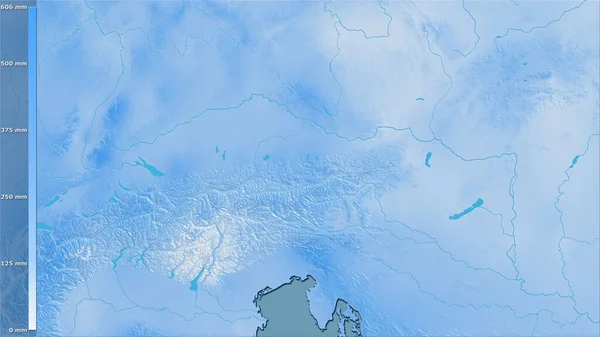 Precipitación Del Cuarto Más Frío Dentro Del Área Austria Proyección —  Fotos de Stock
