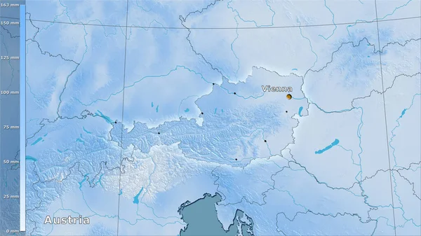 Precipitación Del Mes Más Seco Dentro Del Área Austria Proyección —  Fotos de Stock