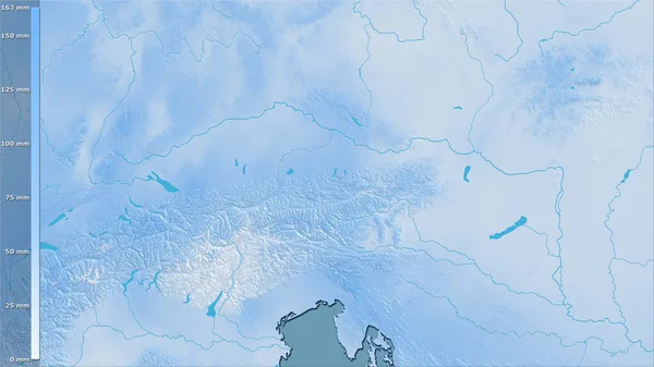 Précipitations Des Mois Les Secs Dans Zone Autriche Dans Projection — Photo