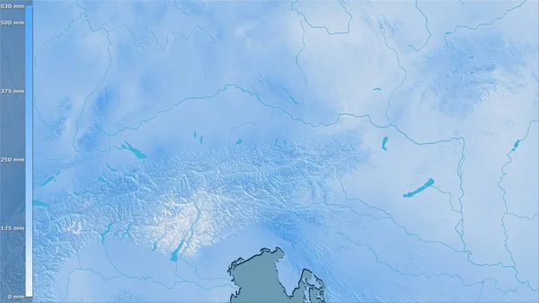 Precipitación Del Cuarto Más Seco Dentro Del Área Austria Proyección —  Fotos de Stock