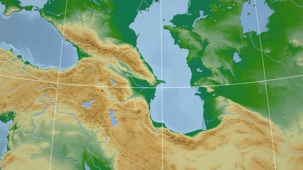 Azerbaijão Bairro Perspectiva Distante Sem Contorno Cor Mapa Físico — Fotografia de Stock