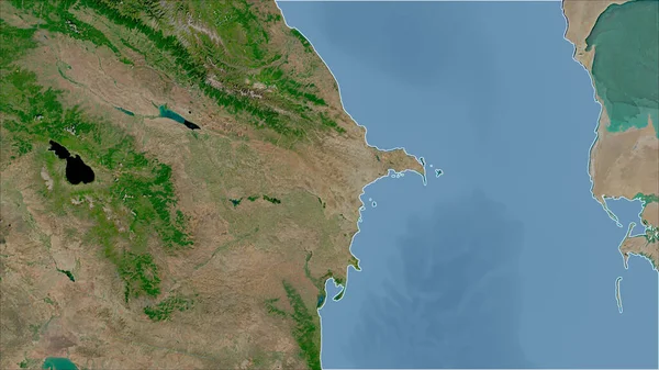 Αζερμπαϊτζάν Γκρο Πλαν Προοπτική Της Χώρας Δεν Σκιαγραφεί Δορυφορικές Εικόνες — Φωτογραφία Αρχείου