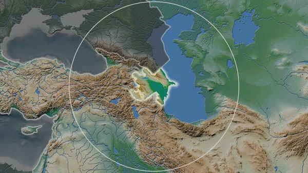 Area Allargata Dell Azerbaigian Circondata Cerchio Sullo Sfondo Del Suo — Foto Stock