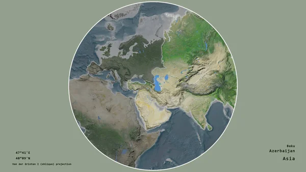 Oblast Ázerbájdžánu Soustředila Kruhu Obklopujícím Jeho Kontinent Odumřelém Pozadí Velké — Stock fotografie