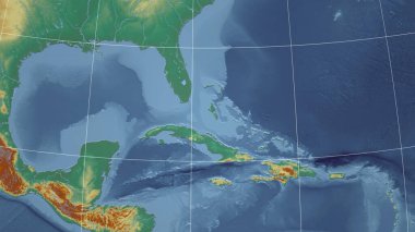 Bahamalar. Mahalle - dış hatları olmayan uzak perspektif. topografik yardım haritası