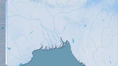 Efsanevi stereografik projeksiyonda Bangladeş bölgesinin en soğuk çeyreğinin yağışı - raster tabakalarının ham bileşimi