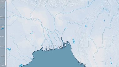 Efsanevi stereografik projeksiyondaki Bangladeş bölgesindeki en kurak ayın yağışı - raster tabakalarının ham bileşimi