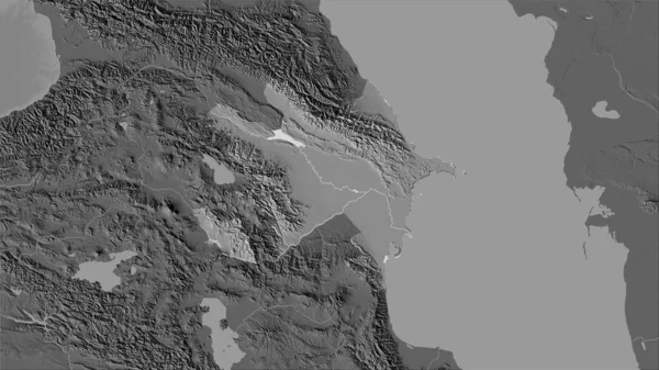 Área Azerbaiyán Mapa Elevación Bilevel Proyección Estereográfica Composición Cruda Capas — Foto de Stock