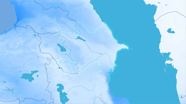 Area Azera Sulla Mappa Annuale Delle Precipitazioni Nella Proiezione Stereografica — Foto Stock