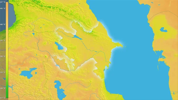 Variazione Media Annua Della Temperatura Nell Area Azera Nella Proiezione — Foto Stock