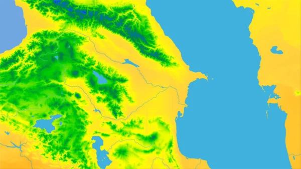 Area Azera Sulla Mappa Annuale Della Temperatura Nella Proiezione Stereografica — Foto Stock