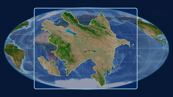 Vista Ampliada Del Contorno Azerbaiyán Con Líneas Perspectiva Contra Mapa —  Fotos de Stock