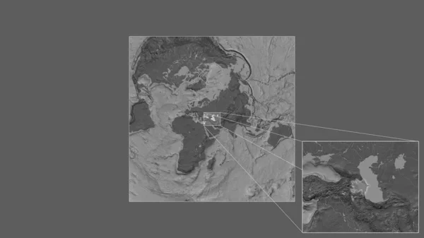 Расширенная Расширенная Территория Азербайджана Добытая Крупномасштабной Карты Мира Ведущими Линиями — стоковое фото