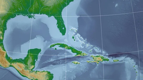 Bahama Buurt Verre Perspectief Met Contouren Van Het Land Kleur — Stockfoto