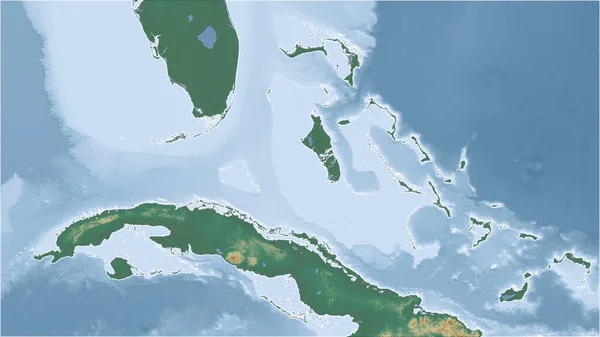 Det Bahamas Närbild Perspektiv Landet Ingen Översikt Topografisk Hjälpkarta — Stockfoto