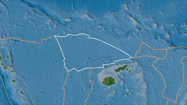 Placa Tectónica Del Arrecife Balmoral Bordes Placas Adyacentes Satélite Mapa — Foto de Stock