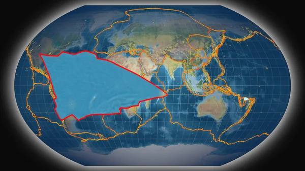 Placa Tectónica Balmoral Reef Extruida Presentada Contra Mapa Topográfico Global — Foto de Stock