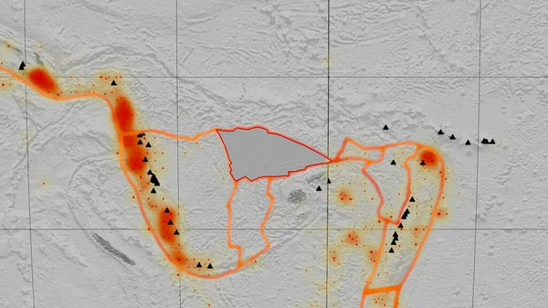 Mollweide Projeksiyonundaki Küresel Gri Ölçekli Yükselme Haritasında Balmoral Resifi Tektonik — Stok fotoğraf