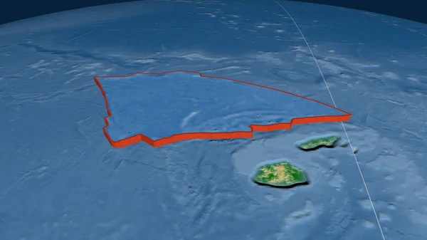 Balmoral Reef Tectonic Πλάκα Εξωθημένη Στον Κόσμο Έγχρωμος Φυσικός Χάρτης — Φωτογραφία Αρχείου