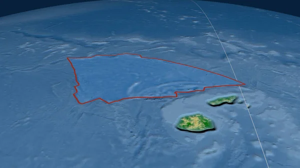 Plaque Tectonique Récif Balmoral Dessinée Sur Globe Carte Physique Couleur — Photo