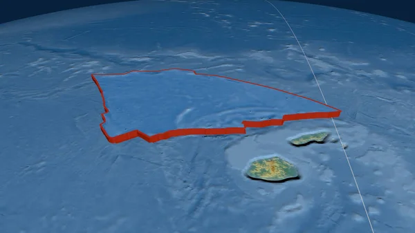 Placa Tectónica Arrecife Balmoral Extruida Globo Mapa Topográfico Relieve Renderizado —  Fotos de Stock