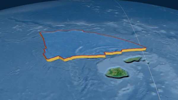 Płyta Tektoniczna Balmoral Reef Wytłoczona Kuli Ziemskiej Mapa Topograficzna Renderowanie — Zdjęcie stockowe