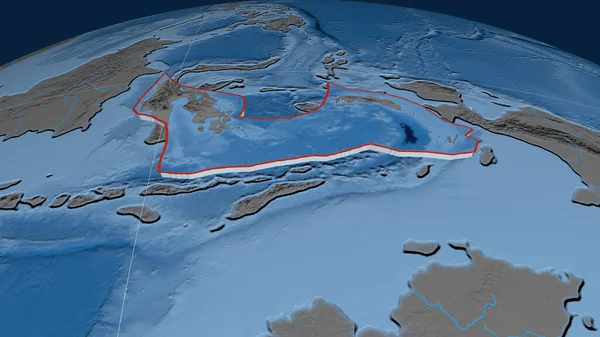 Die Tektonische Platte Von Banda Sea Wurde Auf Dem Globus — Stockfoto