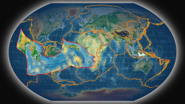 Banda Sea Tectonic Plate Εξωθημένη Και Παρουσιασμένη Αντίθεση Τον Παγκόσμιο — Φωτογραφία Αρχείου