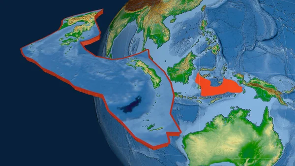 Die Tektonische Platte Von Banda Sea Wurde Gegen Den Globus — Stockfoto