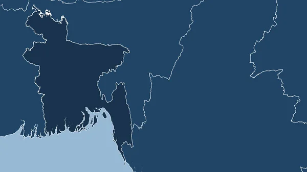 Bangladesh Perspectiva Close País Sem Esboço Formas Apenas Máscara Terra — Fotografia de Stock