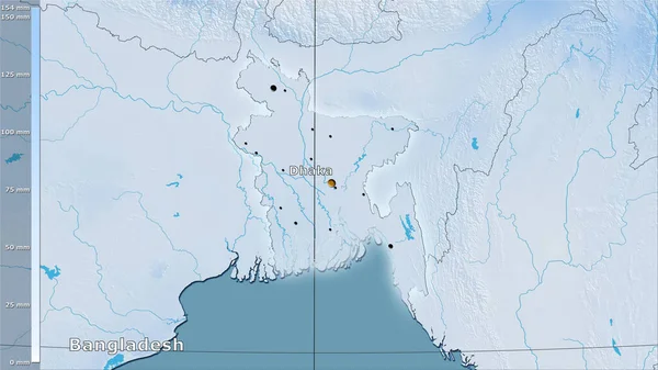 Efsanevi stereografik projeksiyonda Bangladeş bölgesinin en soğuk çeyreğinin yağışı - ana kompozisyon