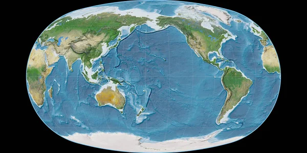 바라니 투영의 지도는 170 중심으로 래스터를 만족스럽게 것이었다 — 스톡 사진