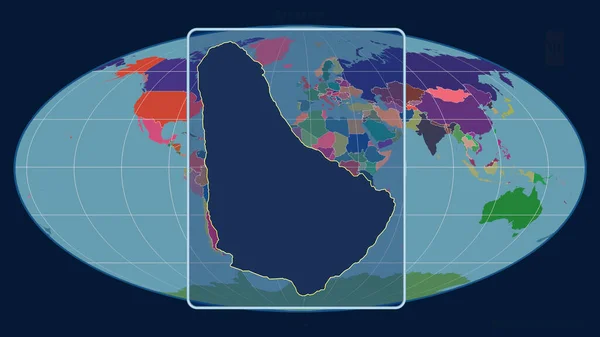 Vista Ampliada Del Esquema Barbados Con Líneas Perspectiva Contra Mapa — Foto de Stock
