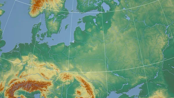 Беларусь Соседство Отдаленная Перспектива Очертаний Топографическая Рельефная Карта — стоковое фото