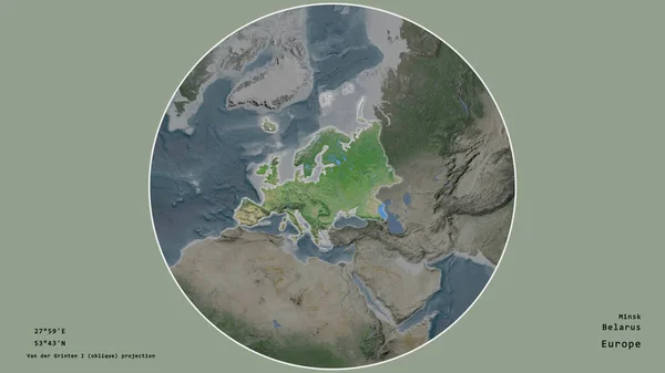 Территория Беларуси Сосредоточена Кругу Окружающем Континент Ненасыщенном Фоне Приведены Основные — стоковое фото
