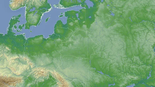 Bielorussia Dintorni Prospettiva Obliqua Lontana Nessun Contorno Mappa Fisica Colori — Foto Stock