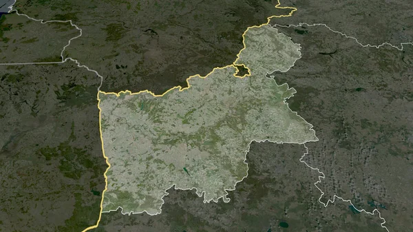 Hrodna Région Biélorussie Zoomé Mis Évidence Imagerie Satellite Rendu — Photo