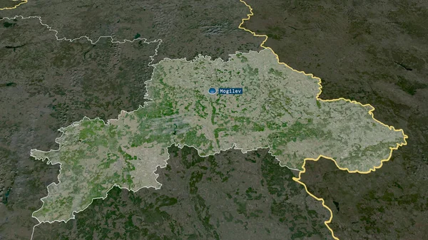Mahilyow Belarus Bölgesi Sermaye Ile Yakınlaştırıldı Vurgulandı Uydu Görüntüleri Görüntüleme — Stok fotoğraf