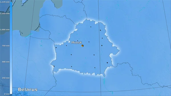 Roční Srážky Běloruské Oblasti Stereografické Projekci Legendou Hlavní Skladba — Stock fotografie
