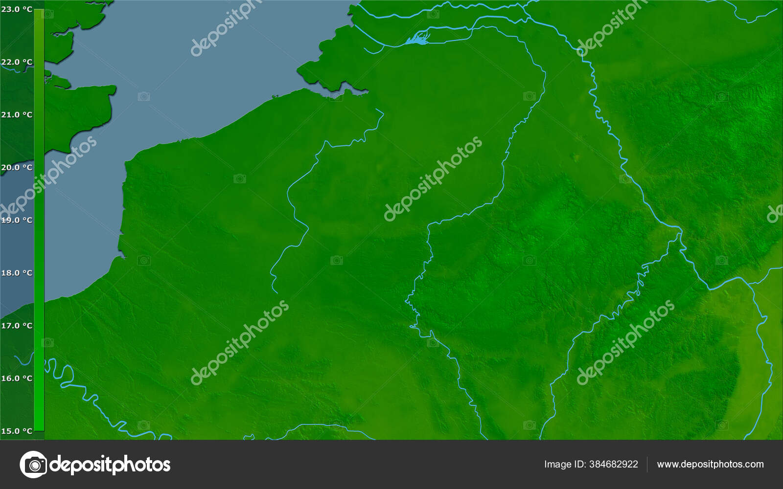 Maximum Temperature Warmest Month Belgium Area Stereographic Projection