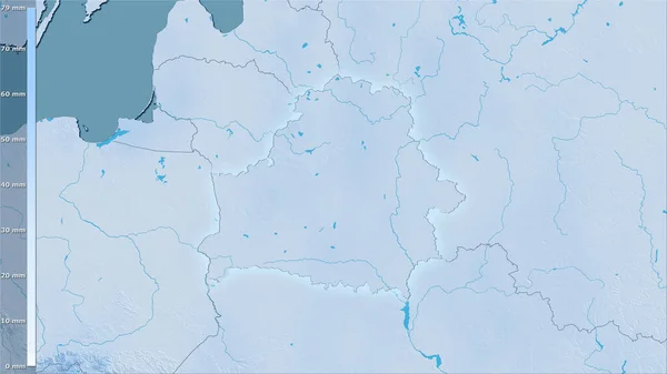 Precipitación Del Mes Más Seco Dentro Del Área Bielorrusia Proyección —  Fotos de Stock