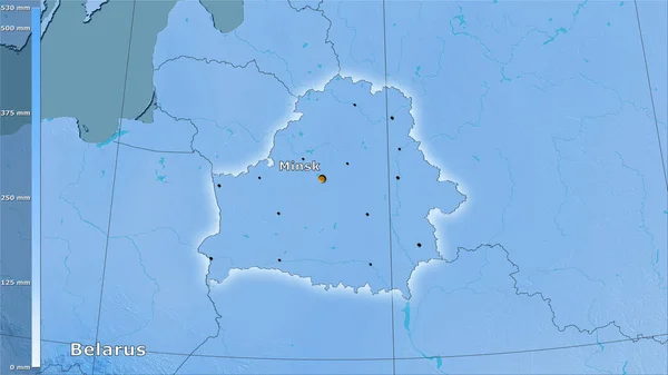 Précipitations Des Quartiers Les Chauds Dans Région Biélorussie Dans Projection — Photo