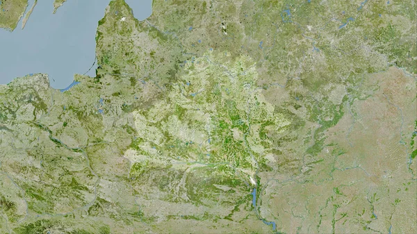 Biélorussie Sur Satellite Une Carte Dans Projection Stéréographique Composition Brute — Photo