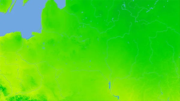 Area Della Bielorussia Sulla Mappa Annuale Della Temperatura Nella Proiezione — Foto Stock