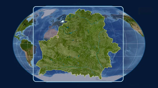 Zoomad Vitryssland Skissera Med Perspektiv Linjer Mot Global Karta Kavrayskiy — Stockfoto
