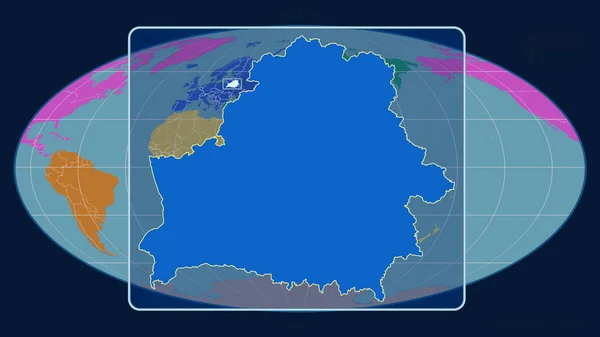 Vista Ampliada Del Esquema Bielorrusia Con Líneas Perspectiva Contra Mapa — Foto de Stock