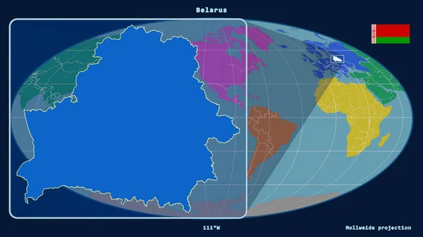 Vista Ampliada Del Esquema Bielorrusia Con Líneas Perspectiva Contra Mapa —  Fotos de Stock