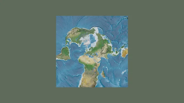 Квадратна Рама Великомасштабної Мапи Світу Непрямій Проекції Ван Дер Грінтен — стокове фото