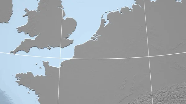 Bélgica Barrio Perspectiva Distante Sin Contorno Mapa Elevación Escala Grises —  Fotos de Stock