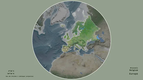 Area Del Belgio Concentrava Nel Cerchio Che Circonda Suo Continente — Foto Stock